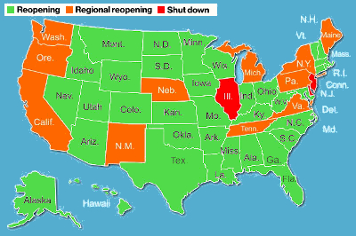 states reopening as at 22 May